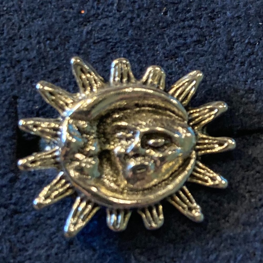 Sun and Moon silver tone size 6